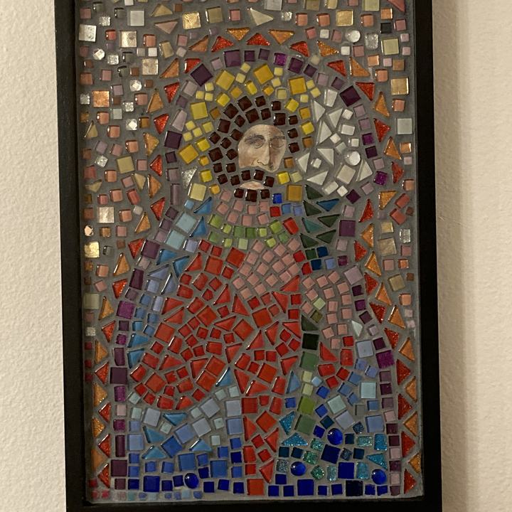 Mosaic of a saint made by a student